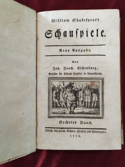 Kniha Neue Ausgabe od Williama Shakespeara, rok 1776