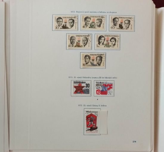 Album známek vydaných v Československu za rok 1973