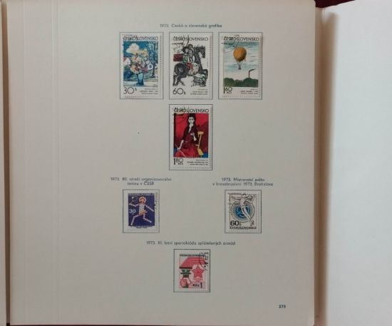 Album známek vydaných v Československu za rok 1973