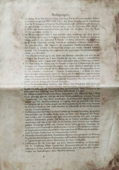 Sudetoněmecký komunální dluhopis z roku 1941 v hodnotě 200 říšských marek