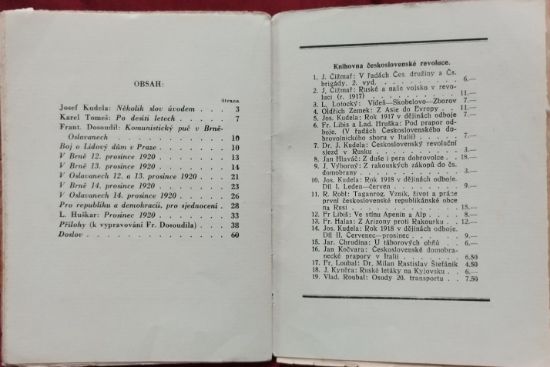 Brožura Komunistický puč v Brně-Oslavanech z roku 1930