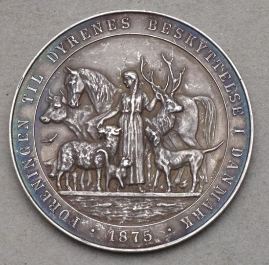 Stříbrná medaile na počest dánského krále Kristiána X., rok 1875