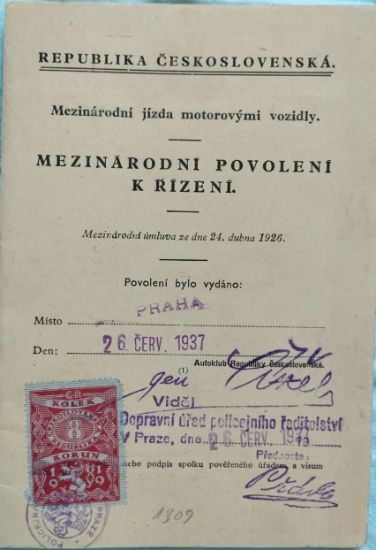 Mezinárodní povolení k řízení, rok 1937